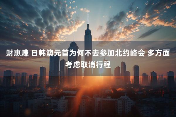 财惠赚 日韩澳元首为何不去参加北约峰会 多方面考虑取消行程